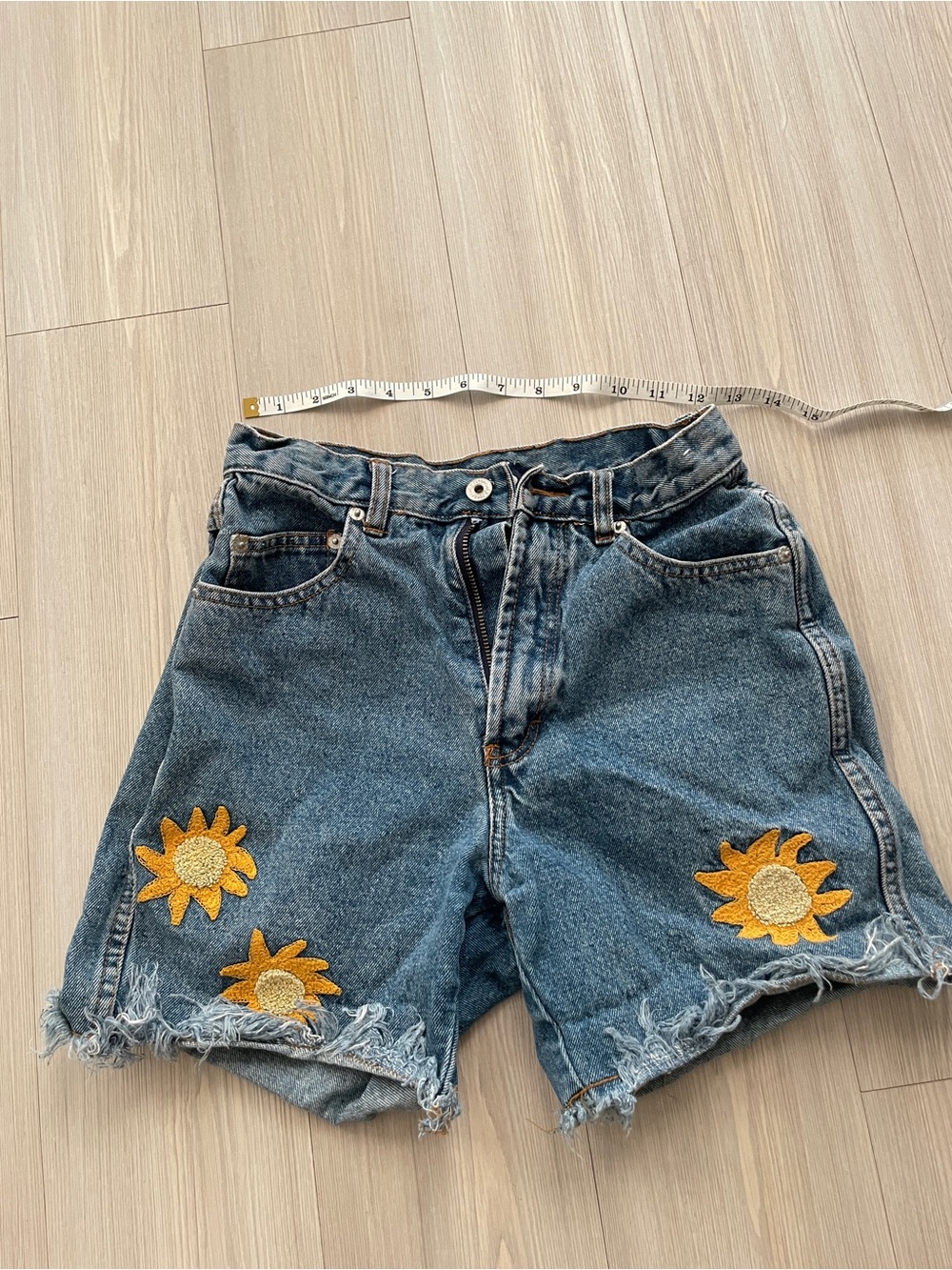 Jordache Denim Sunflower Embroidered Women’s Shorts - Blue